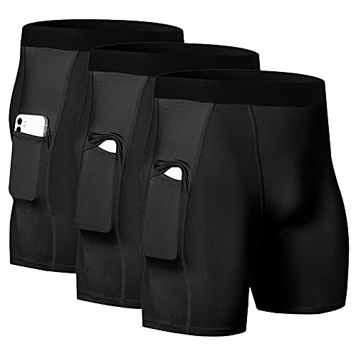 WRAGCFM Sportliche Kompressionsshorts für Herren, mit Taschen, Lauftraining, aktive Unterwäsche, 01406 - Schwarz + Schwarz + Schwarz, XX-Large WRAGCFM Sportliche Kompressionsshorts für Herren, mit Taschen, Lauftraining, aktive Unterwäsche, 01406 - Schwarz + Schwarz + Schwarz, XX-Large von WRAGCFM
