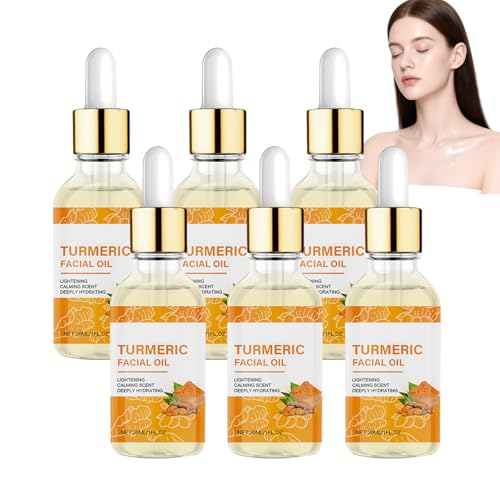 Kurkumaöl-Gesichtsserum, Straffendes Kurkuma-Hautöl, Vitamin-Illuminating-Serum, Spendet Feuchtigkeit Und Lässt Die Haut Erstrahlen, Anti-Aging-Gesichtsseren Für Frauen Und Männer (6pcs) von WRANBAO