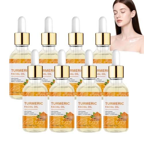 Kurkumaöl-Gesichtsserum, Straffendes Kurkuma-Hautöl, Vitamin-Illuminating-Serum, Spendet Feuchtigkeit Und Lässt Die Haut Erstrahlen, Anti-Aging-Gesichtsseren Für Frauen Und Männer (8pcs) von WRANBAO