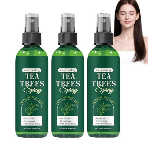 Leave-In-Conditioner-Spray Mit Teebaumöl, Teebaumöl Für Das Haar, Leave-In-Conditioner, Pflegt Trockenes Und Schuppiges Haar, Ölkontrolle Und Anti-Schuppen, Entwirrungsspray Für Trockenes (3pcs) von WRANBAO