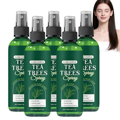Leave-In-Conditioner-Spray Mit Teebaumöl, Teebaumöl Für Das Haar, Leave-In-Conditioner, Pflegt Trockenes Und Schuppiges Haar, Ölkontrolle Und Anti-Schuppen, Entwirrungsspray Für Trockenes (5pcs) von WRANBAO