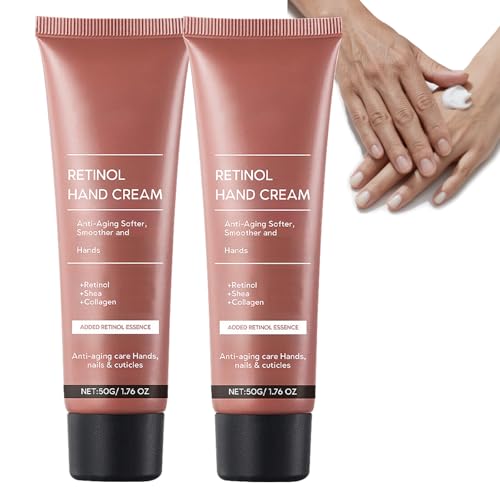 Retinol Anti-Aging Handcreme, Straffende Anti-Aging-Handlotion Mit Kollagen, Anti-Falten-Cremes Für Die Hände, Spendet Tiefenwirksam Feuchtigkeit, Fettet Nicht, Geeignet Für Trockene Haut (2pcs) von WRANBAO