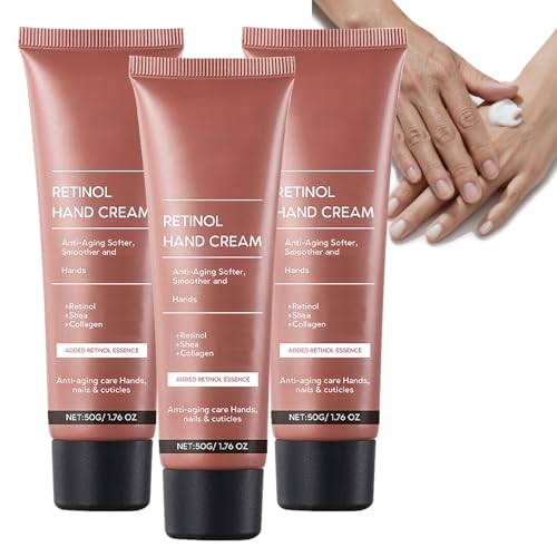 Retinol Anti-Aging Handcreme, Straffende Anti-Aging-Handlotion Mit Kollagen, Anti-Falten-Cremes Für Die Hände, Spendet Tiefenwirksam Feuchtigkeit, Fettet Nicht, Geeignet Für Trockene Haut (3pcs) von WRANBAO