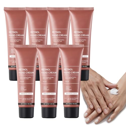 Retinol Anti-Aging Handcreme, Straffende Anti-Aging-Handlotion Mit Kollagen, Anti-Falten-Cremes Für Die Hände, Spendet Tiefenwirksam Feuchtigkeit, Fettet Nicht, Geeignet Für Trockene Haut (7pcs) von WRANBAO