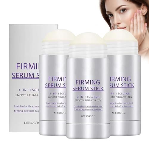Retinol Firming Serum Stick, 3-in-1-Straffungscreme Für Gesicht Und Hals Für Frauen, Verbessert Die Hautelastizität, Bekämpft Mattheit Und Erschlaffung, Glättet Fältchen 30 G (3PCS) von WRANBAO