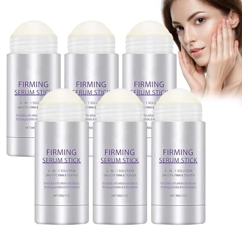 Retinol Firming Serum Stick, 3-in-1-Straffungscreme Für Gesicht Und Hals Für Frauen, Verbessert Die Hautelastizität, Bekämpft Mattheit Und Erschlaffung, Glättet Fältchen 30 G (6PCS) von WRANBAO