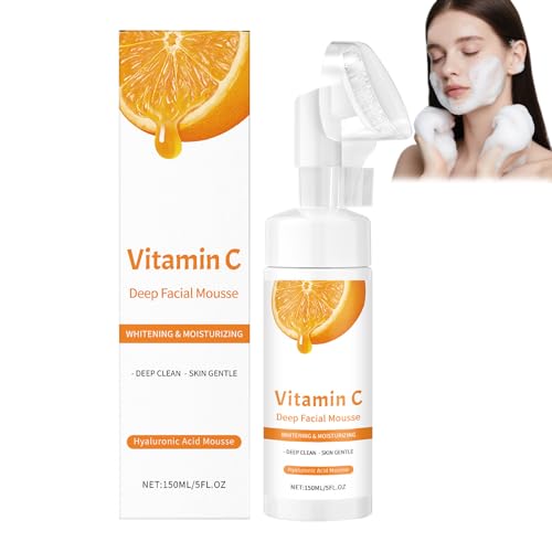 Vitamin C Gesichtsreiniger, VC Mousse Cleanser, Schäumendes Gesichtswaschmousse Mit Silikonbürste, Gesichtswaschmittel Für Damen, Tiefenreinigend, Glättend Für Die Tägliche Gesichtswäsche (1pcs) Vitamin C Gesichtsreiniger, VC Mousse Cleanser, Schäumendes Gesichtswaschmousse Mit Silikonbürste, Gesichtswaschmittel Für Damen, Tiefenreinigend, Glättend Für Die Tägliche Gesichtswäsche (1pcs) von WRANBAO