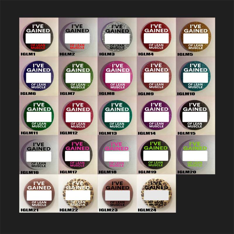 Ich Habe Kilo Zugenommen. Von Schlanken Muskeln ... Strukturierte Glitzer Buttons von WRAPSIGNS