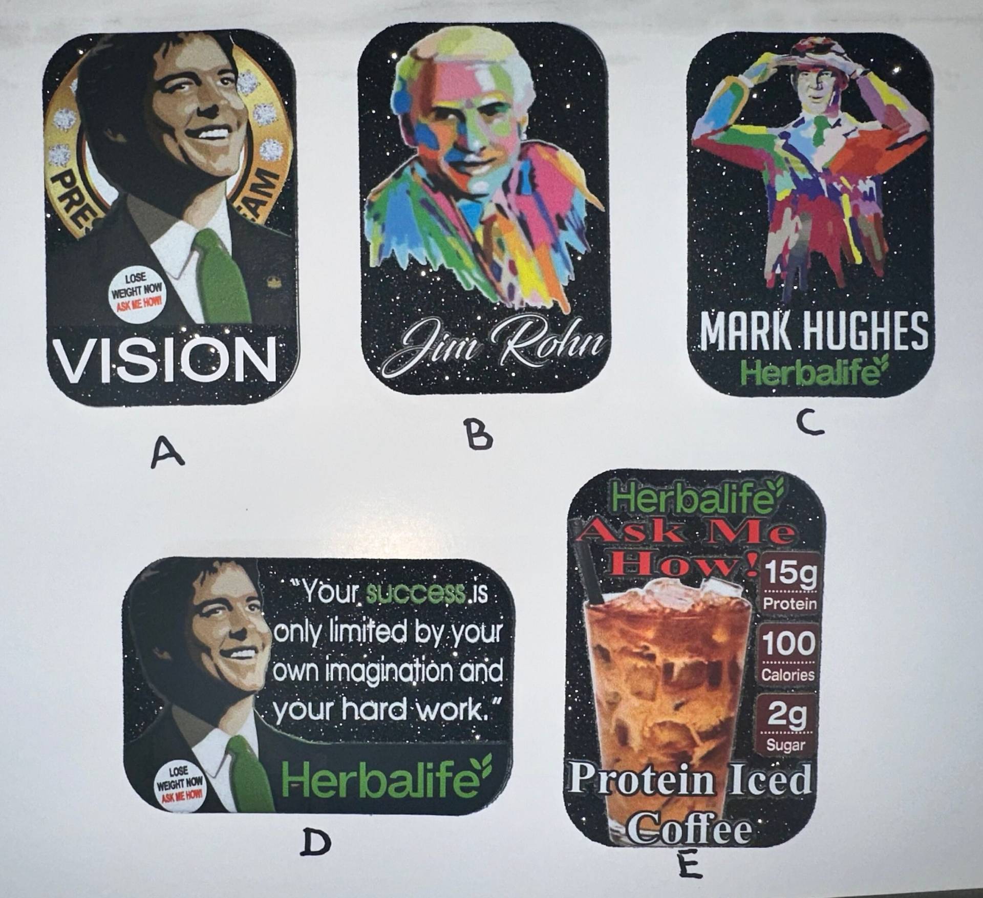 Rar - 2 "x 3" M H Vision & More Buttons Strukturierte Glitzerknöpfe von WRAPSIGNS