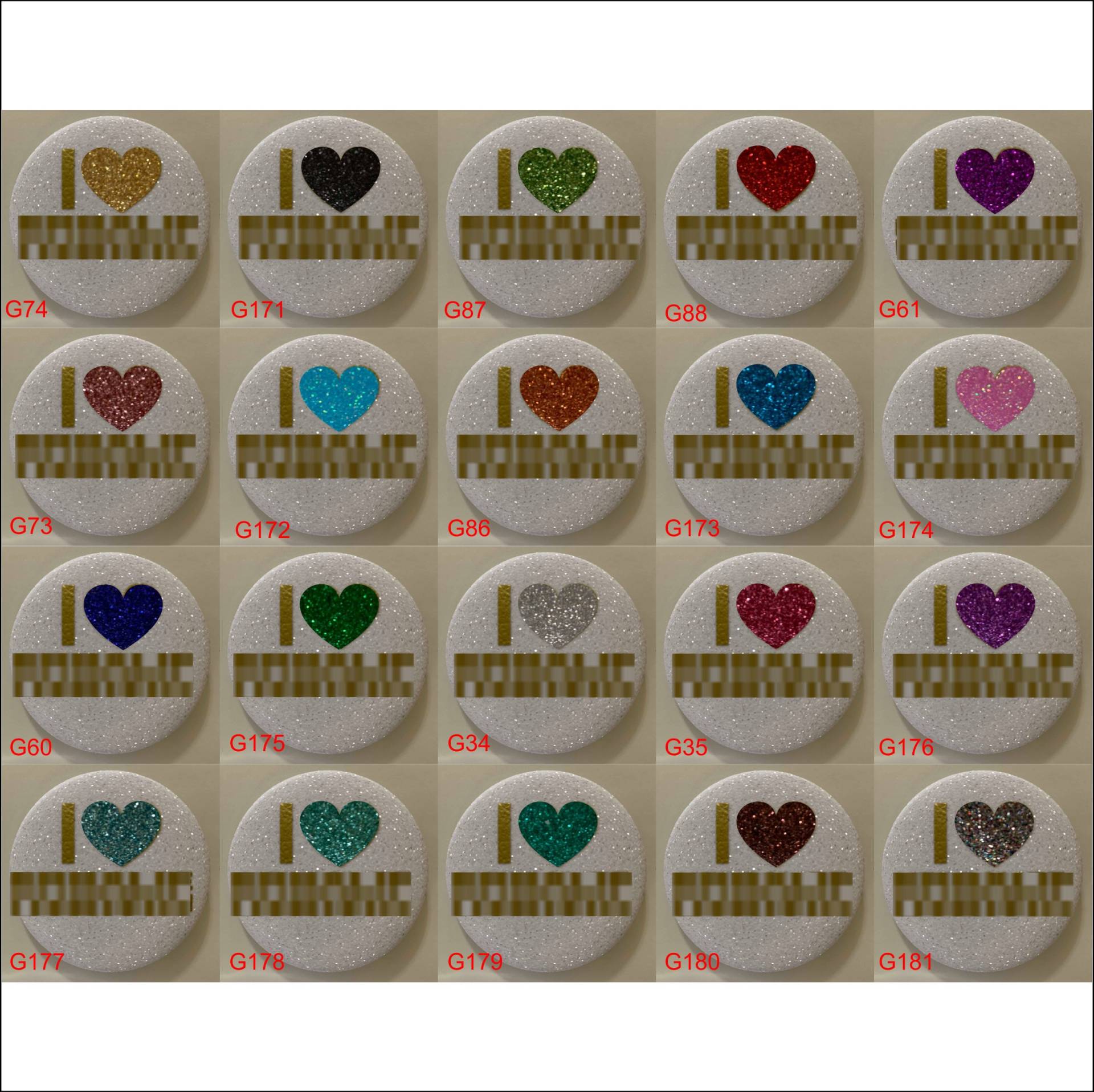 strukturierte Glitter-Knöpfe von WRAPSIGNS