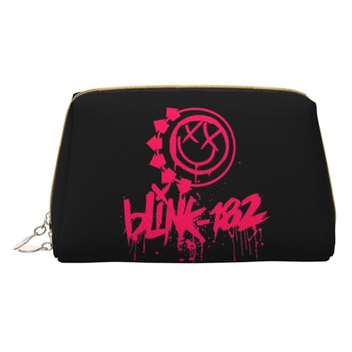 Rock Band 182 Make-Up-Tasche Aus Leder, Großes Fassungsvermögen, Kosmetiktasche Für Damen, Make-Up, Reise-Beauty-Etui von WRATX