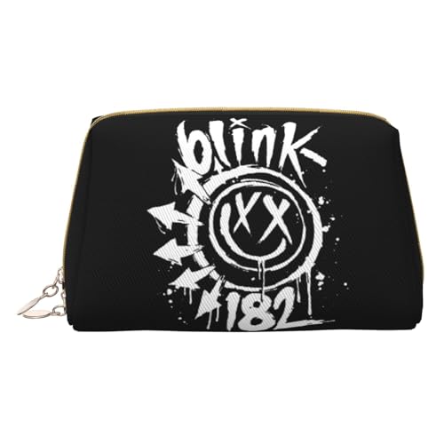 Rock Band 182 Make-Up-Tasche Aus Leder, Großes Fassungsvermögen, Kosmetiktasche Für Damen, Make-Up, Reise-Beauty-Etui von WRATX