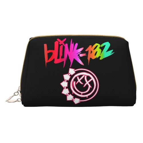 Rock Band 182 Make-Up-Tasche Aus Leder, Großes Fassungsvermögen, Kosmetiktasche Für Damen, Make-Up, Reise-Beauty-Etui von WRATX