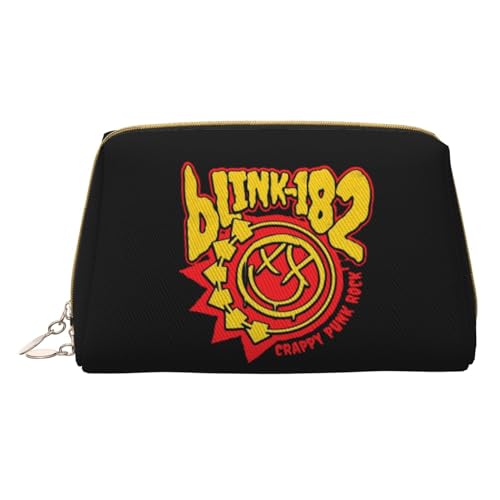 Rock Band 182 Make-Up-Tasche Aus Leder, Großes Fassungsvermögen, Kosmetiktasche Für Damen, Make-Up, Reise-Beauty-Etui von WRATX