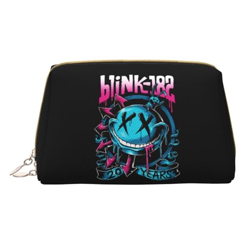 Rock Band 182 Make-Up-Tasche Aus Leder, Großes Fassungsvermögen, Kosmetiktasche Für Damen, Make-Up, Reise-Beauty-Etui von WRATX