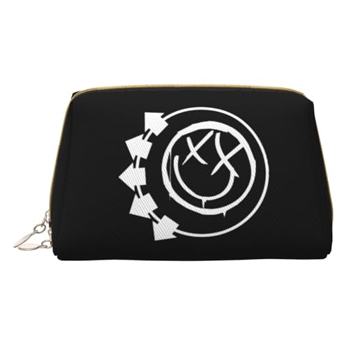 Rock Band 182 Make-Up-Tasche Aus Leder, Großes Fassungsvermögen, Kosmetiktasche Für Damen, Make-Up, Reise-Beauty-Etui von WRATX