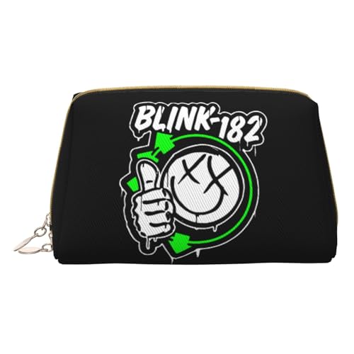 Rock Band 182 Make-Up-Tasche Aus Leder, Großes Fassungsvermögen, Kosmetiktasche Für Damen, Make-Up, Reise-Beauty-Etui von WRATX