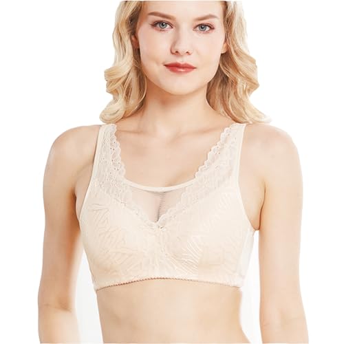 WRATX Spezieller Prothesen-BH Mastektomie BH In Übergröße Vollständig Bedeckend Spitze Verbreiterte Schulterträger Vollständige Unterwäsche Herzustellen Flesh-90A von WRatx