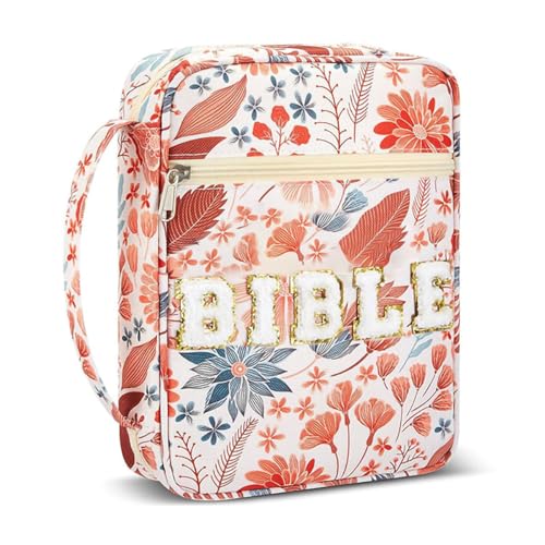 WREWING Bibeltragetasche mit Blumenmuster – große Kapazität mit Reißverschluss für Lernbedarf, Bücher, Stifte und Notizen, ästhetischer schützender Organizer für den täglichen Gebrauch, Handtasche WREWING Bibeltragetasche mit Blumenmuster – große Kapazität mit Reißverschluss für Lernbedarf, Bücher, Stifte und Notizen, ästhetischer schützender Organizer für den täglichen Gebrauch, Handtasche von WREWING