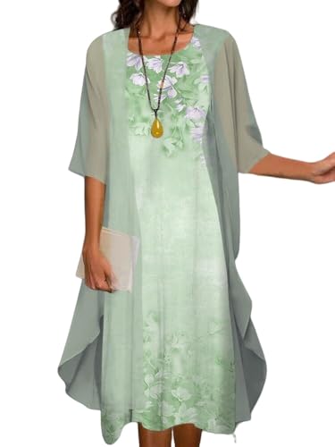 Bolero Mädchen,Lange Chiffon Sarongs Für Damen Strandmode Leichte Maxi Tops mit Transparentem Schal Lässig Elegant Boleros Strandüberzüge Kleid Überzug Abend Hochzeit Hellgrün L von WRFUU