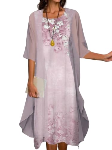 Bolero Mädchen,Lange Chiffon Sarongs Für Damen Strandmode Leichte Maxi Tops mit Transparentem Schal Lässig Elegant Boleros Strandüberzüge Kleid Überzug Abend Hochzeit Pink XXL von WRFUU