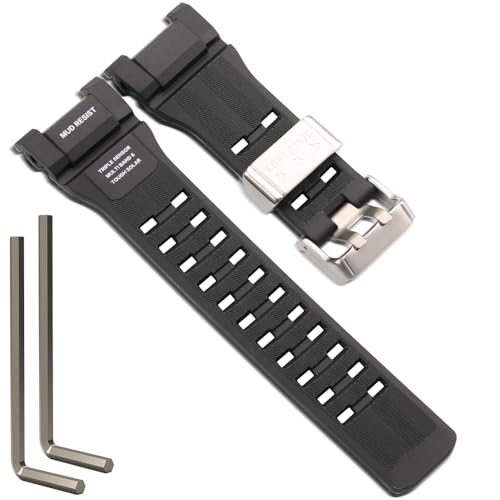 GWG-B1000 Uhrenarmband kompatibel mit Casio G-Shock GWG-B1000-3AJF GWG-B1000EC-1AJF GWG-B1000-1A4JF GWG-B1000-1AJF Master of G Series Ersatz-Wirstband (schwarz) von WRISTARMOR