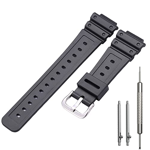 WRISTARMOR Herren-Armband aus Kunstharz, Ersatz für Caiso G-shock GA2100 GA2110, Gummi-Armband, wasserdicht, Schwarz von WRISTARMOR