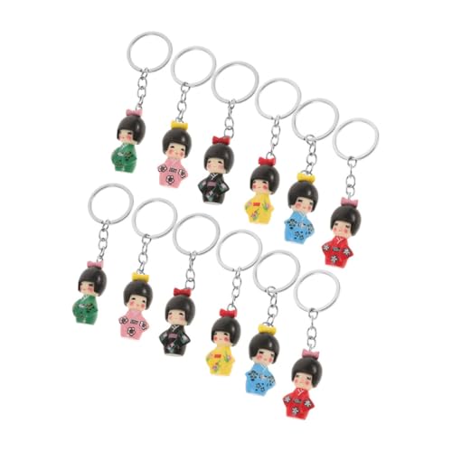 WRITWAA 12stücke Japanische Kimono Puppen Schlüsselanhänger Traditionelle Doll Pendants Mit Glocken Für Taschen Schlüssel Und Rucksäcke Charmante Deko Für Liebhaber von WRITWAA