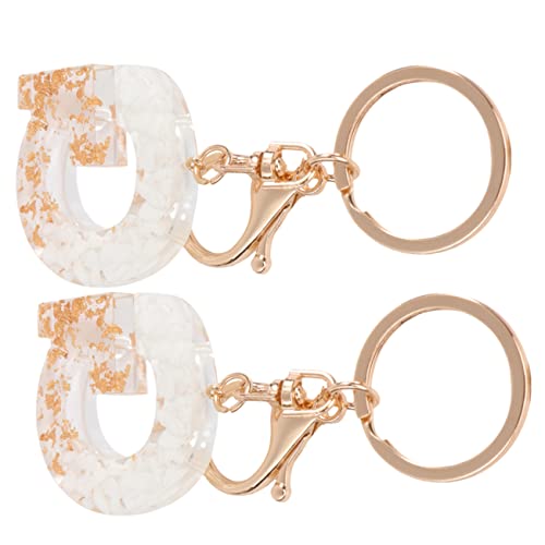 WRITWAA 2stücke Buchstaben-schlüsselanhänger Alphabet Initialen Harz Keychain Für Hausschlüssel Autoschlüssel Rucksack Handtasche Gürtel Schlüsselband von WRITWAA