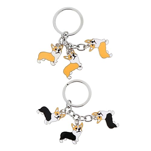 WRITWAA 2st Hund Schlüsselanhänger Auto Schlüsselanhänger Hundewelpe Schlüsselanhänger Autoschmuck Mini-Wallet-schlüsselanhänger Tier-schlüsselanhänger Auto- Legierung Black von WRITWAA