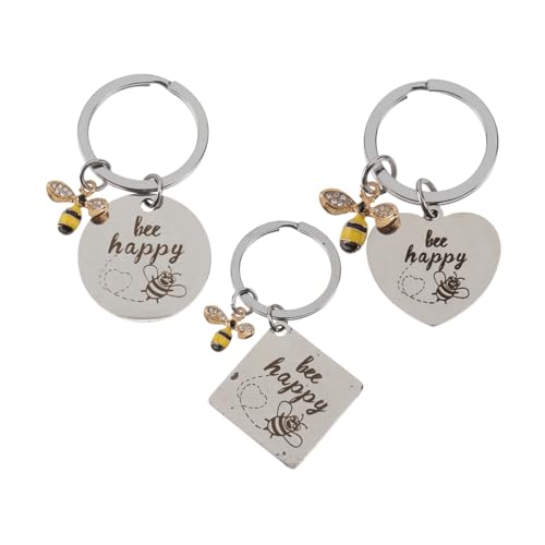WRITWAA 3stücke Teiliges Schlüsselanhänger Für Lehrer Biene Pendant Schlüsselanhänger Für Taschen Und Rucksäcke Lehrerfest von WRITWAA