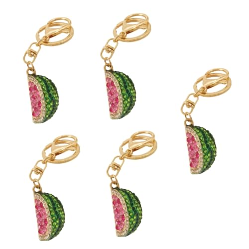 WRITWAA 5stücke Wassermelonen Schlüsselanhänger Mit Strass Glänzender Taschenanhänger Für Handtaschen Mini Frucht Dekoration Schlüsselring Für Schlüssel Und Accessoires Langlebig von WRITWAA