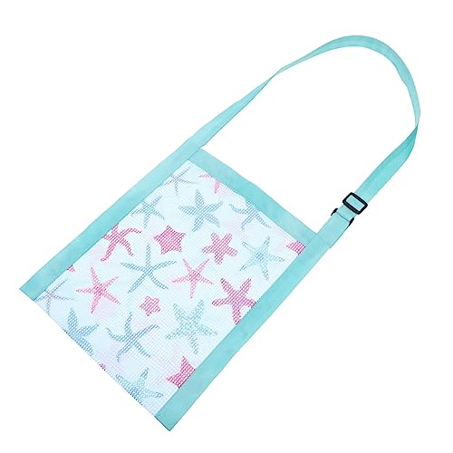 Bedruckte Strand Tasche Weiden Strandtaschen Für Damen Schwimmbad Lunchpaket Für Strandmuschel-mesh- Muschel-n- Muschel Für Netz Blue WRITWAA von WRITWAA