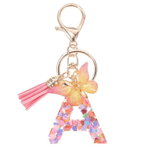 Englischer Schlüsselanhänger Geldbörse Tasche Die Reize Zubehör merksam Auto schlüsselanhänger schlüsselringe anfänglicher Schlüsselanhänger Schmetterlingsschlüsselkette Metall WRITWAA von WRITWAA