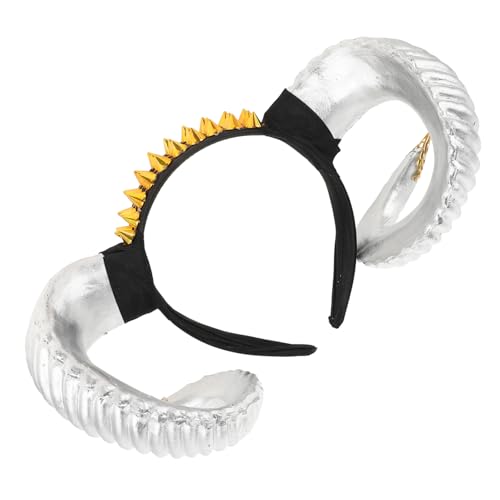 WRITWAA Teufelshorn Haarband Für Halloween Cosplay Silberner Horn-stirnband Für Partys Festivals Festlichkeiten Leicht Und Bequem Zubehör Für Kostüme von WRITWAA