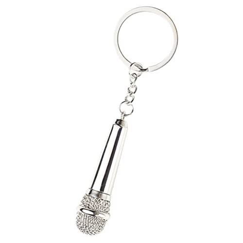 WRITWAA Mikrofon Schlüsselanhänger Freigeben Aufkleber Bausatz Einziehbar Schlüsselring-Clip Schlüsselbund -Halter Mikrofon-anhänger Mikrofon-schlüssel-anhänger Tasche Silver Metall von WRITWAA