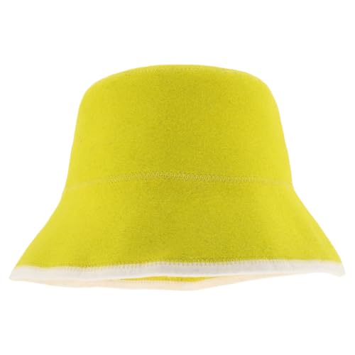 Saunahut Aus Wolle Atmungsaktive Duschhaube FüR Zuhause Gelber Multifunktionshut Wasserabsorbierend Und HitzebestäNdig Ideales Sauna ZubehöR FüR Damen Und Herren von WRITWAA