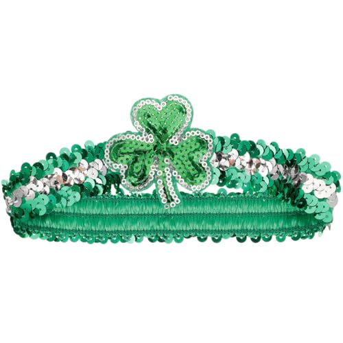 St. Patrick'S Day Glitzerndes Kleeblatt Stirnband FüR Frauen - Modisches Haarband Aus Polyester FüR Feste Und Feiern, Elegantes Accessoire FüR GlüCk Und Stil von WRITWAA
