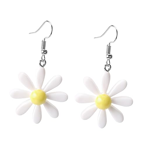 WRITWAA 1 Paar Gänseblümchen Ohrringe Blumen Ohrhänger Für Damen Baumelnde Ohrringe Ohranhänger Ohr Accessoires Damen Ohrringe Ohrschmuck Mädchen Ohrringe von WRITWAA