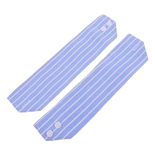 WRITWAA 1 Paar Gestreifte Fake-manschetten Anzugmanschetten Für Damen Manschetten, Bekleidungszubehör Fake-ärmel Handärmel Für Blusenmantel Gefälschte Manschetten Polyester Sky-blue von WRITWAA