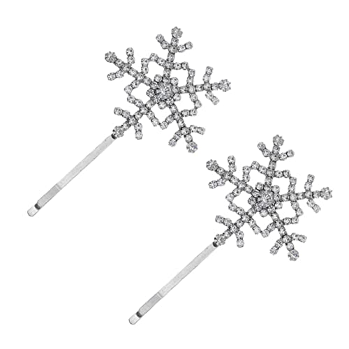 WRITWAA 1 Paar Schneeflocken-Haarnadeln Haarschmuck Für Mädchen Schneeflocken Mädchen Schul-Haarschmuck Haarspange en- Weihnachts- Legierung von WRITWAA
