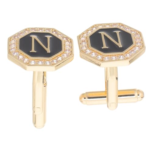 WRITWAA 1 Paar Kreative Buchstaben Hemdknöpfe mit Funkelnden Strasssteinen Einzigartiges Design für Hochzeiten Geschäftsmeetings und Gesellschaftliche Anlässe von WRITWAA