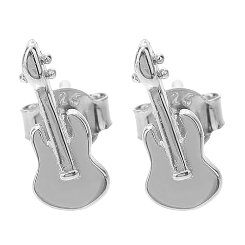 Ohrstecker S925 Silber Gitarre Form Zirkon Ohrringe FüR Damen – Stilvolle Und Leichte Accessoires FüR Den Alltagsgebrauch von WRITWAA