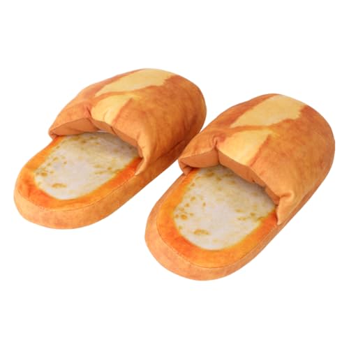 WRITWAA 1paar Hausschuhe Für Damen Und Herren Rutschfeste Warme Winter-slipper Mit Weichem Memory-schaum Für Drinnen Entspannen Brot-design von WRITWAA