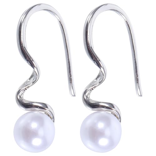 WRITWAA 1 Paar Perlenohrstecker für Frauen – baumelnde Perlenohrringe – minimalistischer geometrischer Ohrhänger-Schmuck für Hochzeits-Brautgeschenke von WRITWAA