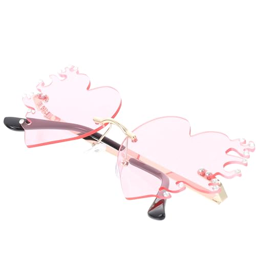 WRITWAA 1 Paar Personalisierte Sonnenbrillen Retro-herz-sonnenbrille Modische Sonnenbrillen Für Damen Retro-sonnenbrille Sommersonnenbrille Für Damen Modebrillen Für Frauen Ruß Rosa Stk von WRITWAA