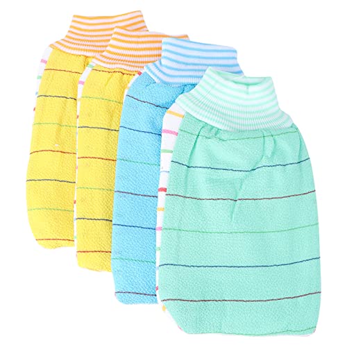 WRITWAA 1 Packung 4 Stück Badetuch Handschuh zum Duschen dusche reinigungshandschuh Badehandschuh Körperwäscher-Handschuh Duschhandschuh Peelinghandschuhe Zufällige Farbe von WRITWAA