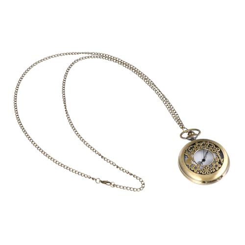 WRITWAA 1stück Retro Stil Taschenuhr Mit Kette Vintage Design Hohles Muster Quarz-Uhr Für Männer Und Frauen Als Für Besondere Anlässe Modisches Accessoire von WRITWAA