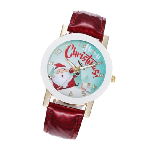 WRITWAA Weihnachtsmann-Uhr Für Damen Uhr Elektronisch Digital Weihnachtsmann-Uhr Gürteluhr Für Damen Stilvolles Weihnachtsmann-musterdesign von WRITWAA