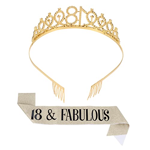 WRITWAA 1 Satz 2 Stück Krone zeremonieller Gürtel Königin für Frauen Verkaufsstand 18. Geburtstag haar zubehör beschriftungsband Geburtstagskrone Schärpe Krone Haarkamm Legierung Golden WRITWAA 1 Satz 2 Stück Krone zeremonieller Gürtel Königin für Frauen Verkaufsstand 18. Geburtstag haar zubehör beschriftungsband Geburtstagskrone Schärpe Krone Haarkamm Legierung Golden von WRITWAA
